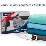 Full Body Heating Pad for Back Pain Relief & Cramps - King Size Heat pad 17" x 33" with 10 Heat Settings 6 Timer Auto Shut Off - Upgrade Hot Pad Washable （Dark Blue）