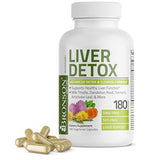 Bronson Liver Detox Advanced Detox & Cleansing Formula Supports Health Liver Function with Milk Thistle, Dandelion Root, Turmeric, Artichoke Leaf & More, Non-GMO, 180 Vegetarian Capsules