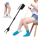 Shoe and Sock Aid Device Kit, 2 Piece, Shoehorn Grabber Reacher Tool & Sock Assistant Device No Bending, for Senior/People with Knee Or Back Pain