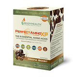 BodyHealth PerfectAmino Powder Mocha Boost to-Go Packets, (Box of 15) Best Pre/Post Workout Recovery Drink, 8 Essential Amino Acids Energy Supplement with 50% BCAAs, 100% Organic, 99% Utilization