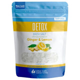 Detox Bath Salt 32 Ounces Epsom Salt with Natural Ginger and Lemon Essential Oils Plus Vitamin C in BPA Free Pouch with Easy Press-Lock Seal