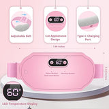 Portable Heating Pads Period Cramps: 6 Heat Levels and 6 Massage Modes Cramps Pain Relief Electric Cordless Menstrual Heating Pad for Back Pain & Cramps Pink