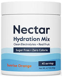 Nectar Sugar Free Electrolytes Powder - Organic Fruit No Sugar or Calories - Hydration Powder for Dehydration & Hangover Relief and Rapid Rehydration - Keto and Paleo (Orange 40 Serving Tub)