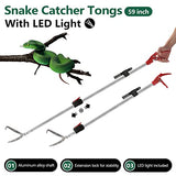 Smarkey Snake Catcher Tongs Grabber Rattle Heavy Duty with 43 inch to 59 inch Telescopic Pole