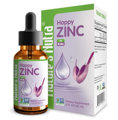 Nature's Nutra Happy Zinc, Premium Liquid Zinc for Baby, Infant, Kids and Children, TRAACS Chelate Zinc, High Bioavailability, Non-GMO, Kosher, 2 Fl. Oz (60ml)