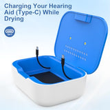 Hearing Aid Dryer, Dehumidifier Accessory | UV-C Ultraviolet Light Box Kit | Removes Sweat & Moisture from Hearing Aids, Airpods, Wireless Earbuds, Ear Amplifiers