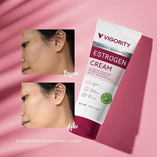 Vigority Estrogen Cream For Women, Natural Bioidentical Estrogen Cream, Hot Flashes Menopause Relief, Estrogen Cream With Wild Yam, Menstrual Cycle & Body Balance Support, Menopause Support