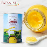 Patanjali Grass Fed Cow Ghee 1Lt- Energy Infused, Low in Lactose, Low in Casein, Non-GMO, Vegetarian, Gluten free, Keto and Paleo friendly.