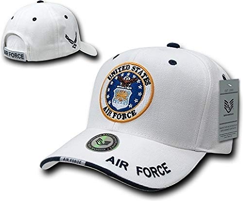 Rapid Dominance Genuine White Military Baseball Caps - Adjustable - US AIRFORCE -