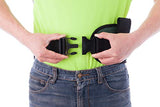 COW&COW Padded Gait Belt with 4 Handles and Quick Release Buckle 5.5 inchs(Green, M/28inches-48inches)