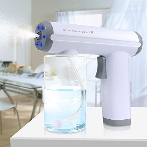 Atomizer Sprayer,Disinfectant Fogger Sanitizer Spray Machine Spray Gun, Electrostatic Sprayer Rechargeable with Blue Light for Touchless Sanitization