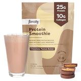 FlavCity Protein Smoothie, Chocolate Peanut Butter - 100% Grass-Fed Whey Protein Smoothie with Collagen (25g of Protein) - Gluten Free & No Added Sugars (37.39 oz)