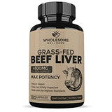 Grass Fed Desiccated Beef Liver Capsules (180 Pills, 750mg Each) - Humanely Pasture Raised Undefatted in New Zealand Without Hormones or Chemicals