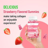 Sugar Free Collagen Gummies for Women Men, 2500mg Collagen with Biotin Sea Moss Vitamin C Zinc for Hair Skin Nails Muscle & Joint, Immunity - 60 Strawberry Flavored Supplement