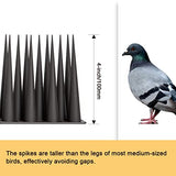 OFFO Bird Spikes Pigeon Outdoor Deterrent Spikes for Cat Keep Birds Raccoon Woodpecker Away Covers 8 Feet(244cm), Grey Brown