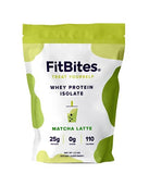FitBites 100% Whey Isolate Protein Powder (Matcha Latte), 5.9g BCAAs, Gluten Free, Zero Sugar, Fast Absorbing, Easy Digesting