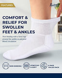 Pembrook Ankle Diabetic Socks for Women & Men | 6 Pairs | Wide Non Binding Socks Quarter Length | Edema Neuropathy Socks