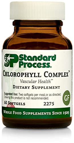 Standard Process Chlorophyll Complex - Immune Support, Antioxidant Activity, Skin Health and Hair Health Support with Vitamin A, Sunflower Lecithin, Buckwheat, Spanish Moss, and More - 60 Softgels