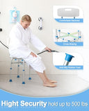 FSA HSA Heavy Shower Chair for Inside Shower with Back, Padded Shower Chair for Inside Bathtub with Grab Bar, Adjustable Shower Stool for Inside Shower for Senior/Elderly/Pregnant by SOUHEILO