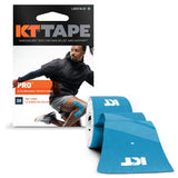 KT Tape, Pro Synthetic Kinesiology Athletic Tape, 20 Count, 10” Precut Strips, Laser Blue