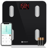 Etekcity Scales for Body Weight, Bathroom Digital Weight Scale for Body Fat, Smart Bluetooth Scale for BMI, and Weight Loss, Sync 13 Data with Other Fitness Apps, Black, 11x11 Inch