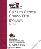 Bariatric Advantage Calcium Citrate Chewy Bites 500mg with Vitamin D3 for Bariatric Surgery Patients Including Gastric Bypass and Sleeve Gastrectomy, Sugar Free - Chocolate Flavor, 90 Count