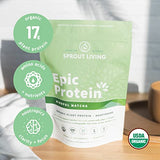 Sprout Living Epic Protein, Plant Based Protein & Superfoods Powder, Mindful Matcha | 17 Grams Organic Protein Powder, Vegan, Non-GMO, Gluten Free, Adaptogens + Nootropics (1 Pound, 12 Servings)