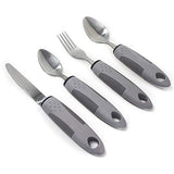 BodyHealt Easy Grip Adaptive Utensils - Weighted Utensils for Elderly, Disabled & Handicapped. Knives Forks & Spoons Set for Arthritis, Parkinsons Aid, Hand Muscle Weakness & Stroke Recovery Equipment