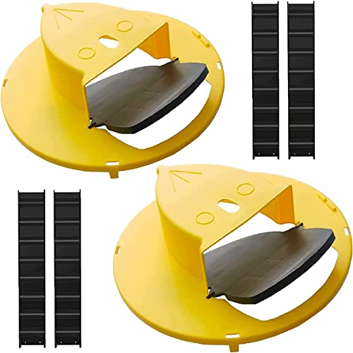 Pack of 2 Flip n Slide Bucket Lid Mouse Rat Trap,Drop in The Bucket Mouse Trap,Mouse Catching Tool Indoor Outdoor,5 Gallon Bucket Compatible,Multi Catch, Auto Reset