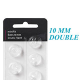 Hearing Aid Domes for Oticon MiniFit Double Vent Bass Domes: 3 Packs (10mm), Universal Domes for Oticon Hearing Aid Supplies