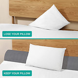 Vekkia Twin Bed Wedge Pillow for Headboard Gap/Mattress Gap Filler/Headboard Pillow/Bed Gap Filler,Close Gap(0-6") Between Mattress and Headboard,Stop Loosing Your Pillows,Phone(Gray 39"x10"x6")