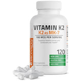 Bronson Vitamin K2 as MK-7 Menaquinone 100 mcg Non-GMO, 120 Capsules