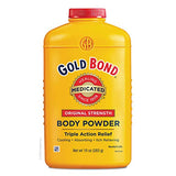 Gold Bond Medicated Body Powder Original Strength 10 oz. (3 Pack), Cooling, Absorbing, Itch Relief