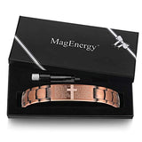 MagEnergy Men Copper Magnetic Bracelet Cross Bracelet