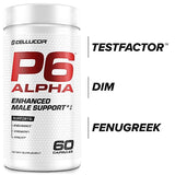 Cellucor P6 Alpha - Enhanced Support for Men | Supports Lean Muscle & Strength | Natural Support Supplement with TESTFACTOR, DIM & Fenugreek - 60 Veggie Capsules