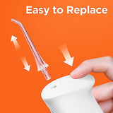 Bitvae Water Dental flosser for Teeth, Rechargeable Water Teeth Cleaner Picks, IPX7 Waterproof Water Flosser, 3 Modes 6 Jet Tips, USB Cordless Water Dental Picks for Cleaning - Frost White