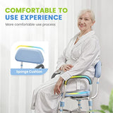 OasisSpace Heavy Duty Shower Chair with Back, 500lbs Padded Shower Chair for Inside Shower - Tool-Free Anti Slip Bathroom Seat for Elderly, Senior, Handicap & Disabled