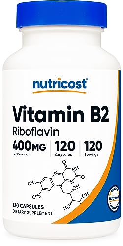 Nutricost Vitamin B2 (Riboflavin) 400mg, 120 Capsules - Gluten Free, Non-GMO