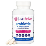 Just Thrive Probiotic & Antioxidant Supplement - 100% Spore-Based Digestive and Immune Support - Gluten Free, 90 Caps