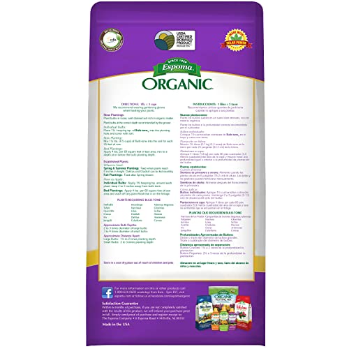 Espoma Organic Bulb-Tone 3-5-3 Natural & Organic Fertilizer and Plant Food for All Spring and Fall Bulbs. 4 lb. Bag. Use for Planting & Feeding to Promote Vibrant Blooms - Pack of 2