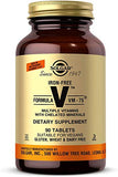 Solgar Iron-Free Formula VM-75, 90 Tablets - Multivitamin with Chelated Minerals - Vitamin A, B6, B12, C, D, E - Biotin, Magnesium, Calcium, Zinc - Vegan, Gluten & Dairy Free, Kosher - 90 Servings