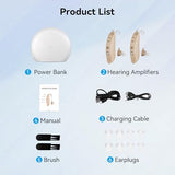 Hearing Amplifier to Aid Hearing: Rechargeable Ear Sound Amplifier With 4 Noise Cancelling Mode Charging Case & Volume Control for Seniors Adults Hearing Loss by HITCAM