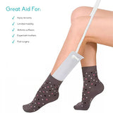 Sock Aid Wearing Socks Helper with Foam Handles,Sock Remover,Shoe Helper with Long Shoe Horn Dressing Aid for Pregnant Woman Men Elderly