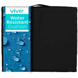 Vive Waterproof Wheelchair Cushion for Pressure Relief (18x16x3) - Washable Cover Incontinence Protection for Elderly Adults & Seniors - Memory Foam Gel Pad for Recliners, Office Chairs, Car, Travel