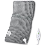 QALTGC Heating Pad (18"x 33"), Dual Mode Controllerr, Machine Washable, Comfortable Soft for Cramps/Pain Relief（Grey）