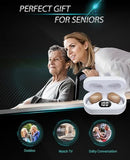Hearing Aids Bluetooth-enabled and rechargeable 2-in-1 hearing aids for seniors with 16-channel noise cancellation Invisible comfort and no whistling Available as a gift(White)