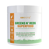 GOBIOTIX Super Greens Powder with Organic Spirulina - Superfood Supplement with Fruit Blend, Probiotics and Enzymes for Digestive Health - Vegan, Non-GMO - 1 Scoop Daily, 30 SRV (Mango -1 Pack)