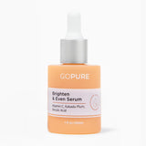 goPure Actives Vitamin C Serum - Brightening Serum with Vitamin C and Ferulic Acid, Face Moisturizing and Anti-Aging Benefits, Improves Skin Discoloration and Visibly Reduces Dark Spots - 1 fl oz