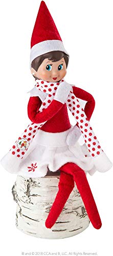 The Elf on the Shelf: A Christmas Tradition Girl Scout Elf (Blue Eyed) with Claus Couture Collection Snowflake Skirt & Scarf Outfit