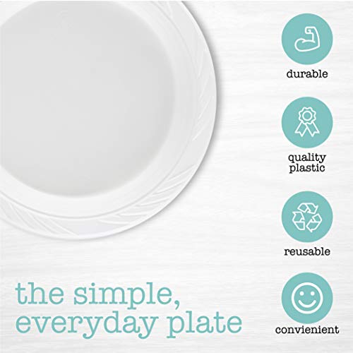 PLASTICPRO 400 Count Disposable 7 Inch White Plastic Plates